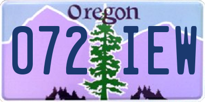OR license plate 072IEW