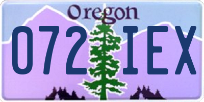 OR license plate 072IEX