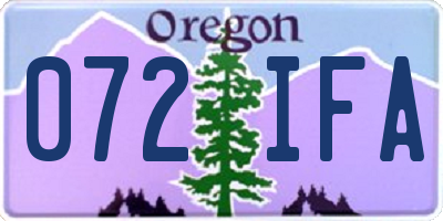 OR license plate 072IFA