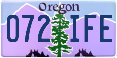 OR license plate 072IFE
