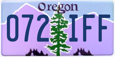 OR license plate 072IFF