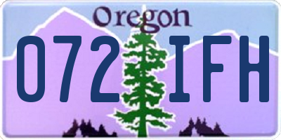 OR license plate 072IFH