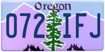 OR license plate 072IFJ