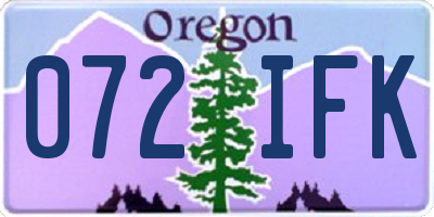 OR license plate 072IFK