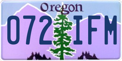OR license plate 072IFM