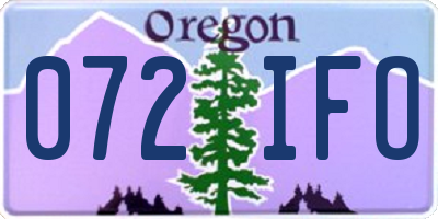 OR license plate 072IFO