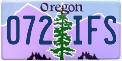 OR license plate 072IFS