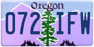 OR license plate 072IFW