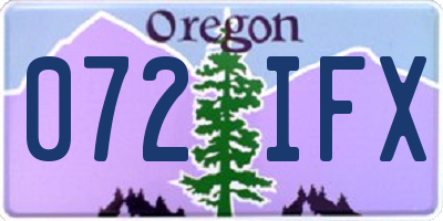 OR license plate 072IFX