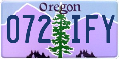 OR license plate 072IFY