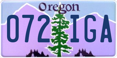 OR license plate 072IGA