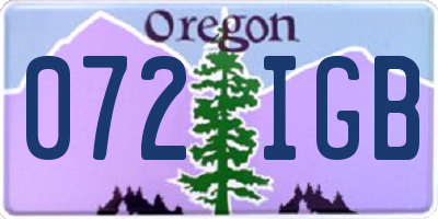 OR license plate 072IGB