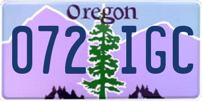 OR license plate 072IGC