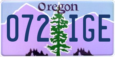 OR license plate 072IGE