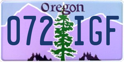 OR license plate 072IGF