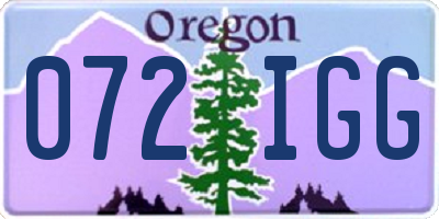OR license plate 072IGG