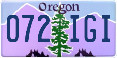 OR license plate 072IGI