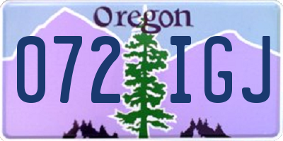 OR license plate 072IGJ