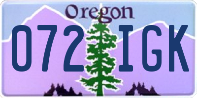 OR license plate 072IGK