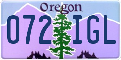 OR license plate 072IGL