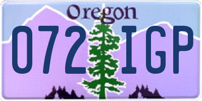 OR license plate 072IGP