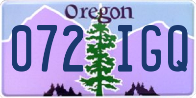OR license plate 072IGQ