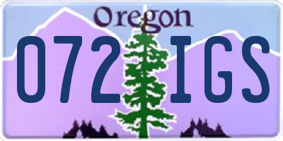 OR license plate 072IGS