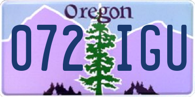 OR license plate 072IGU