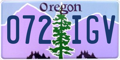 OR license plate 072IGV