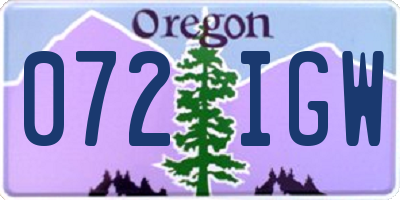 OR license plate 072IGW