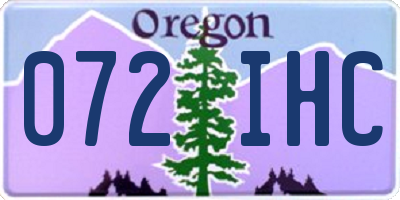OR license plate 072IHC