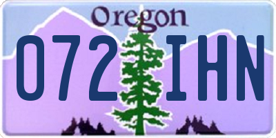 OR license plate 072IHN