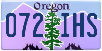OR license plate 072IHS