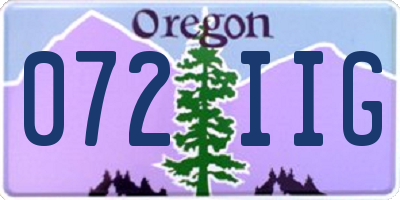 OR license plate 072IIG