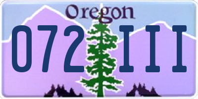 OR license plate 072III