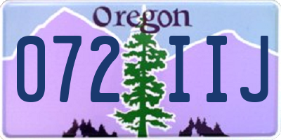 OR license plate 072IIJ