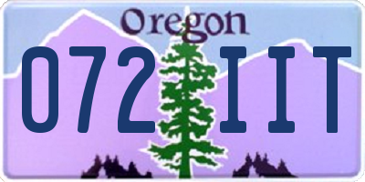 OR license plate 072IIT
