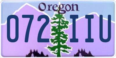 OR license plate 072IIU