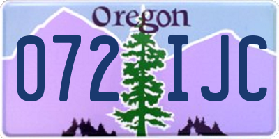 OR license plate 072IJC