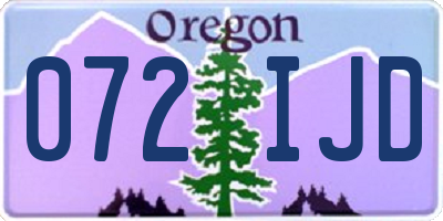 OR license plate 072IJD