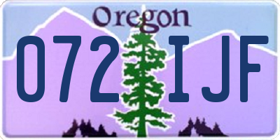 OR license plate 072IJF