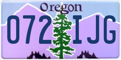 OR license plate 072IJG