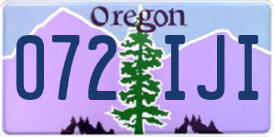 OR license plate 072IJI