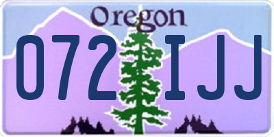 OR license plate 072IJJ