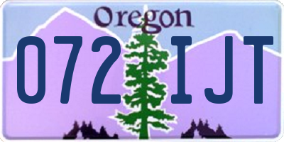 OR license plate 072IJT