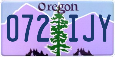 OR license plate 072IJY