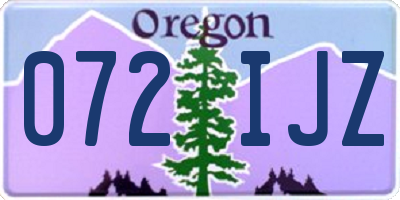 OR license plate 072IJZ