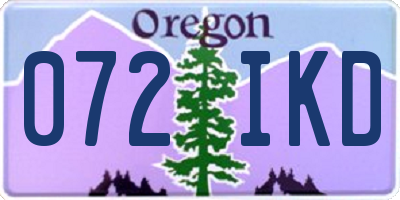 OR license plate 072IKD
