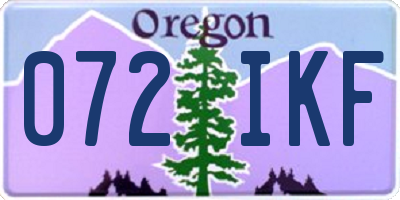 OR license plate 072IKF