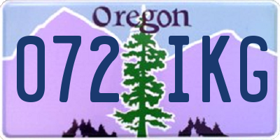OR license plate 072IKG